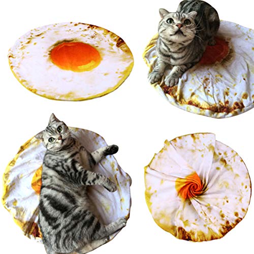 POPETPOP Spiegelei-Kissenbezug Hundebettmattenbezug Haustierdecken für Katzen Katze hängematte Bett Hundedecken für kleine Hunde pet Supplies katzenmatte cat mat Katzendecke Spiegelei Decke von POPETPOP