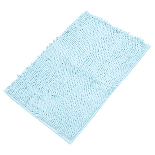 POPETPOP Super Weiche Badezimmermatte Badematte Saugfähig Und Badezimmer Läufer Waschbarenteppiche Extra Große Badvorleger Waschbarer Teppichläufer Badmatten Polyester (Polyester) Sky-Blue von POPETPOP