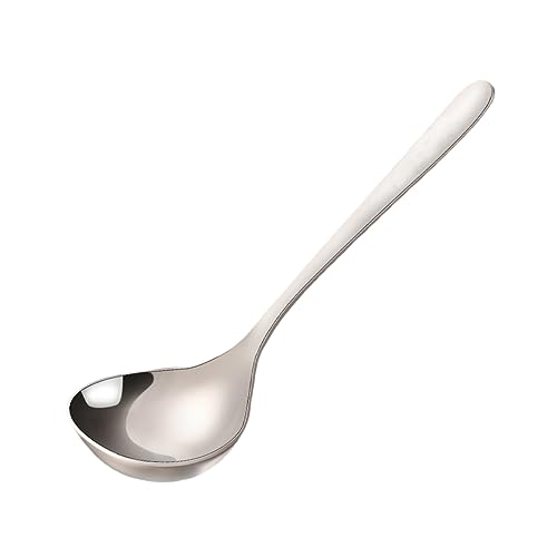 POPETPOP Suppenkelle mit Langem Griff Spiegelpoliert Hitzebeständig Verdickt Robust Vielseitig als Hot Pot Löffel und Servierbesteck für Küche und Zuhause von POPETPOP
