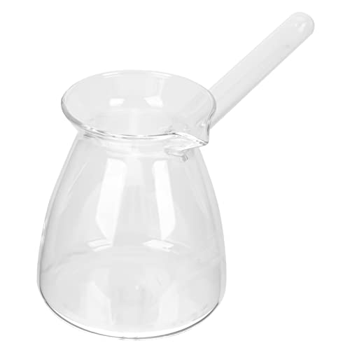 POPETPOP Transparenter Türkischer Seitengriff Topf aus Dickwandigem Hitzebeständigem Borosilikatglas für Haushalt Sicherer Griff Auslaufsicherer Ausguss Stilvolles Design von POPETPOP