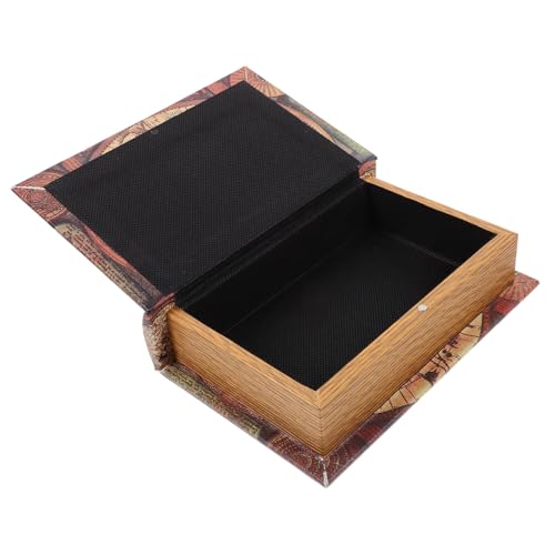 POPETPOP Vintage Falsche Buchbox Aufbewahrungsbox Klein Dekorativer Organizer mit Geheimfach für Schmuck und Büro Retro Design für Regal Schreibtisch und von POPETPOP