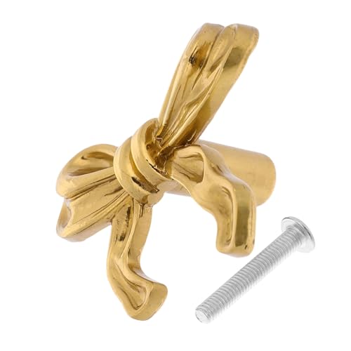 POPETPOP Vintage Messing Möbelknopf Dekorativer Schrankknauf mit Schleifendekor Robuster Kupfergriff für Kommoden Kleiderschränke und Küchenschränke POPETPOP Vintage Messing Möbelknopf Dekorativer Schrankknauf mit Schleifendekor Robuster Kupfergriff für Kommoden Kleiderschränke und Küchenschränke von POPETPOP