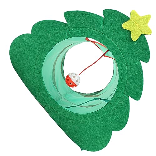 POPETPOP Weihnachtlicher Katzen Spieltunnel aus Strapazierfähigem Polyester Faltbar Exklusives Katzenlochspielzeug für Wohnungskatzen Interaktives Katzen Entspannungstunnel zur von POPETPOP
