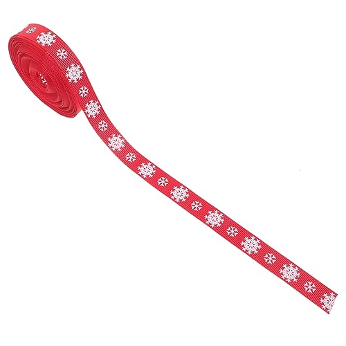 POPETPOP Weihnachts Dekoband Schneeflockenmuster Breit DIY Geschenkband Weihnachtsdeko Schleifenband für Basteln Kleidung Haarschmuck und Festdekoration von POPETPOP