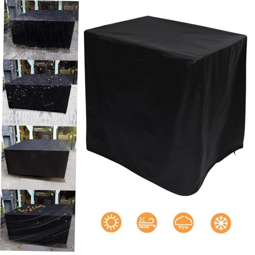 POPETPOP Wetterfeste Oxford Gartenmöbel Abdeckplane Winddicht Reißfest Staubschutz Abdeckung für Outdoor Grill und Gartenmöbel Schwarz von POPETPOP