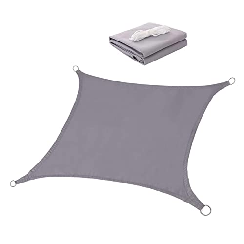 POPETPOP viereckiger Baldachin Terrassenüberdachung Tuch Sonne Gartenpavillon wasserdicht Abdeckung Plane Pool Park gefärten gartenloege gartenrechen UV-Block-Segel vierseitiges Segel Grey von POPETPOP