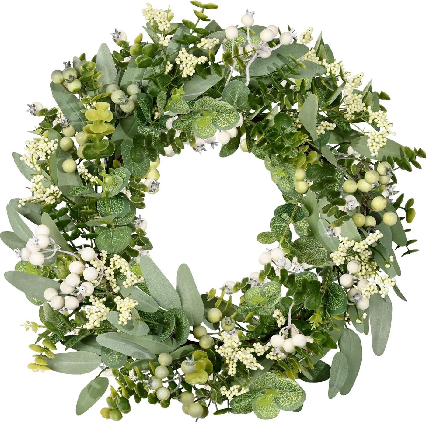 Kunstkranz Eukalyptus-Kranz für die Haustür, 50 cm grüner Frühlings-Sommer-Kranz, POPOLIC, lebensechte künstliche kleine Türkranz-Dekoration für Bauernhaus Kunstkranz Eukalyptus-Kranz für die Haustür, 50 cm grüner Frühlings-Sommer-Kranz, POPOLIC, lebensechte künstliche kleine Türkranz-Dekoration für Bauernhaus von POPOLIC