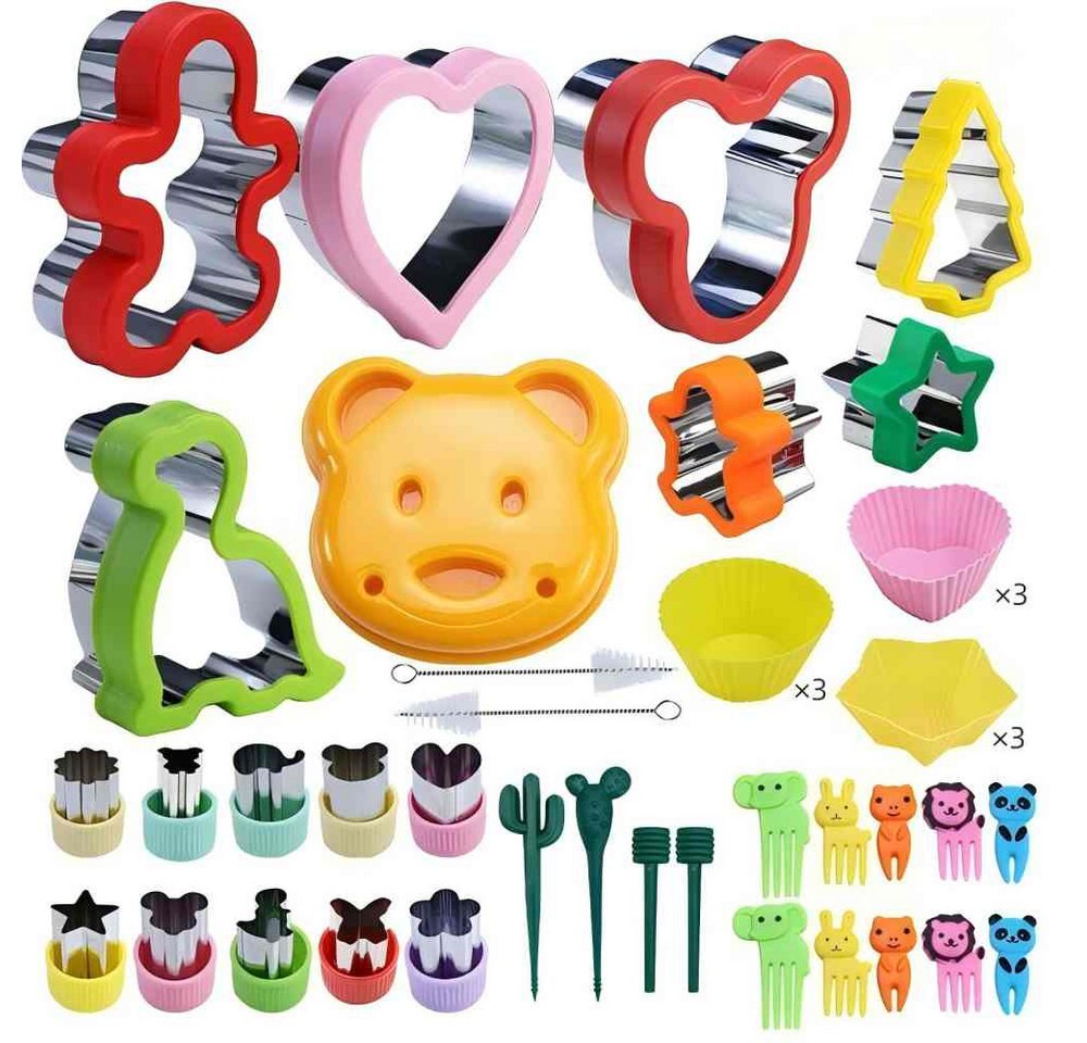 POPOLIC Ausstechform 43 Stück Ausstechformen Kinder Set, Brot gemüse Ausstecher, (43-St., Obst-Prägeform, Backset), Cartoon-Ausstechform mit Sandwich-Motiv von POPOLIC