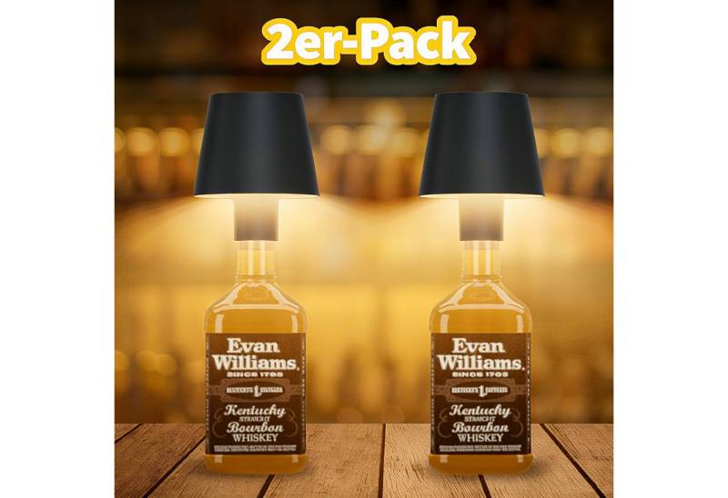 POPOLIC Dekolicht 2 Stück LED Akku Flaschenlampe, 5200mAh dimmbare Tischlampe, LED fest integriert, kabellose flaschenlicht von POPOLIC