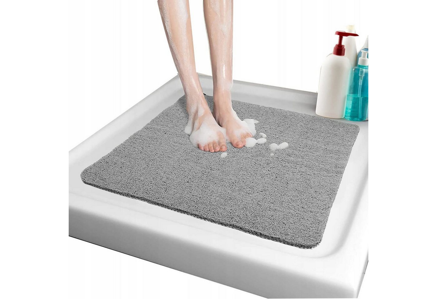 POPOLIC Duschmatte Rutschfest Badewannenmatte 80x80 cm, Dicke: 10 mm, PVC, Antirutschmatte für Badezimmer, Wohnzimmer, Schlafzimmer, Küche von POPOLIC