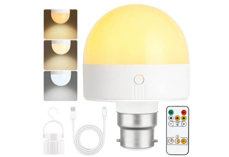 POPOLIC LED-Leuchtmittel Wiederaufladbare Glühbirne mit Timer und Fernbedienung, dimmbare, B22, 1 St., mit Magnetsockel, abnehmbare B22-Lade-LED-Glühbirne,3 Farbtemperaturen POPOLIC LED-Leuchtmittel Wiederaufladbare Glühbirne mit Timer und Fernbedienung, dimmbare, B22, 1 St., mit Magnetsockel, abnehmbare B22-Lade-LED-Glühbirne,3 Farbtemperaturen von POPOLIC