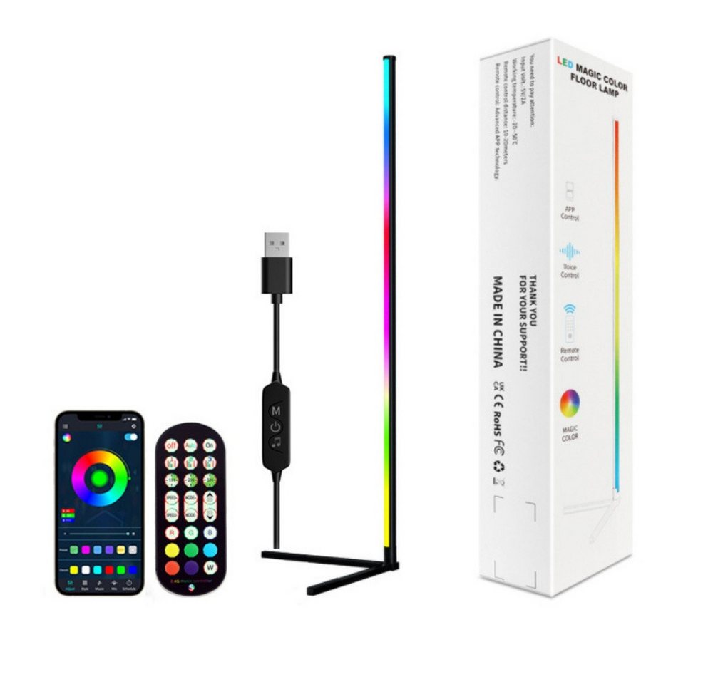 POPOLIC LED Stehlampe LED Stehlampe Wohnzimmer, Musik Sync, DIY-Modus, 165cm Standleuchte Dimmbar mit Fernbedienung und APP POPOLIC LED Stehlampe LED Stehlampe Wohnzimmer, Musik Sync, DIY-Modus, 165cm Standleuchte Dimmbar mit Fernbedienung und APP von POPOLIC
