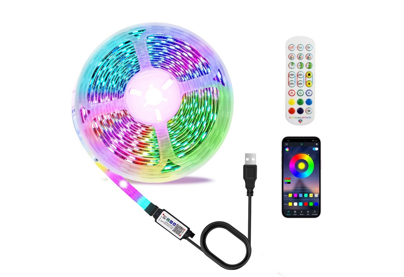 POPOLIC LED-Streifen Led Strip 15m RGB LED-Lichterkette mit Fernbedienung Bluetooth, Led Lichtband Leiste Band Musik Sync Dimmbar Farbwechsel POPOLIC LED-Streifen Led Strip 15m RGB LED-Lichterkette mit Fernbedienung Bluetooth, Led Lichtband Leiste Band Musik Sync Dimmbar Farbwechsel von POPOLIC