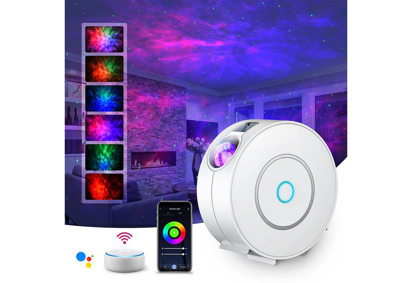POPOLIC Projektionslampe WiFi LED Sternenhimmel Projektor, mit RGB Dimming, LED fest integriert POPOLIC Projektionslampe WiFi LED Sternenhimmel Projektor, mit RGB Dimming, LED fest integriert von POPOLIC