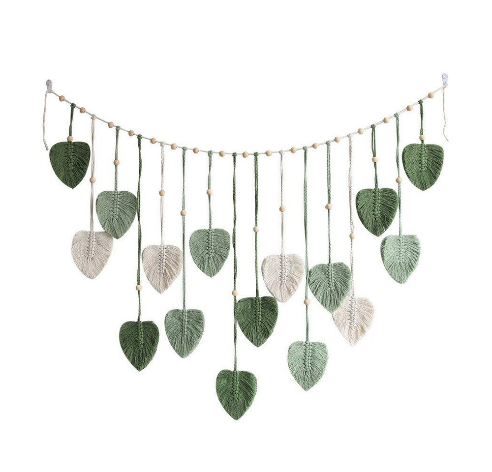 POPOLIC Wanddekoobjekt Makramee Wandbehang Wandteppich Groß Boho Deko Makramee Blätter, Wandteppich Gewebtes Wandbehang Dekor für Schlafzimmer Wohnzimmer POPOLIC Wanddekoobjekt Makramee Wandbehang Wandteppich Groß Boho Deko Makramee Blätter, Wandteppich Gewebtes Wandbehang Dekor für Schlafzimmer Wohnzimmer von POPOLIC