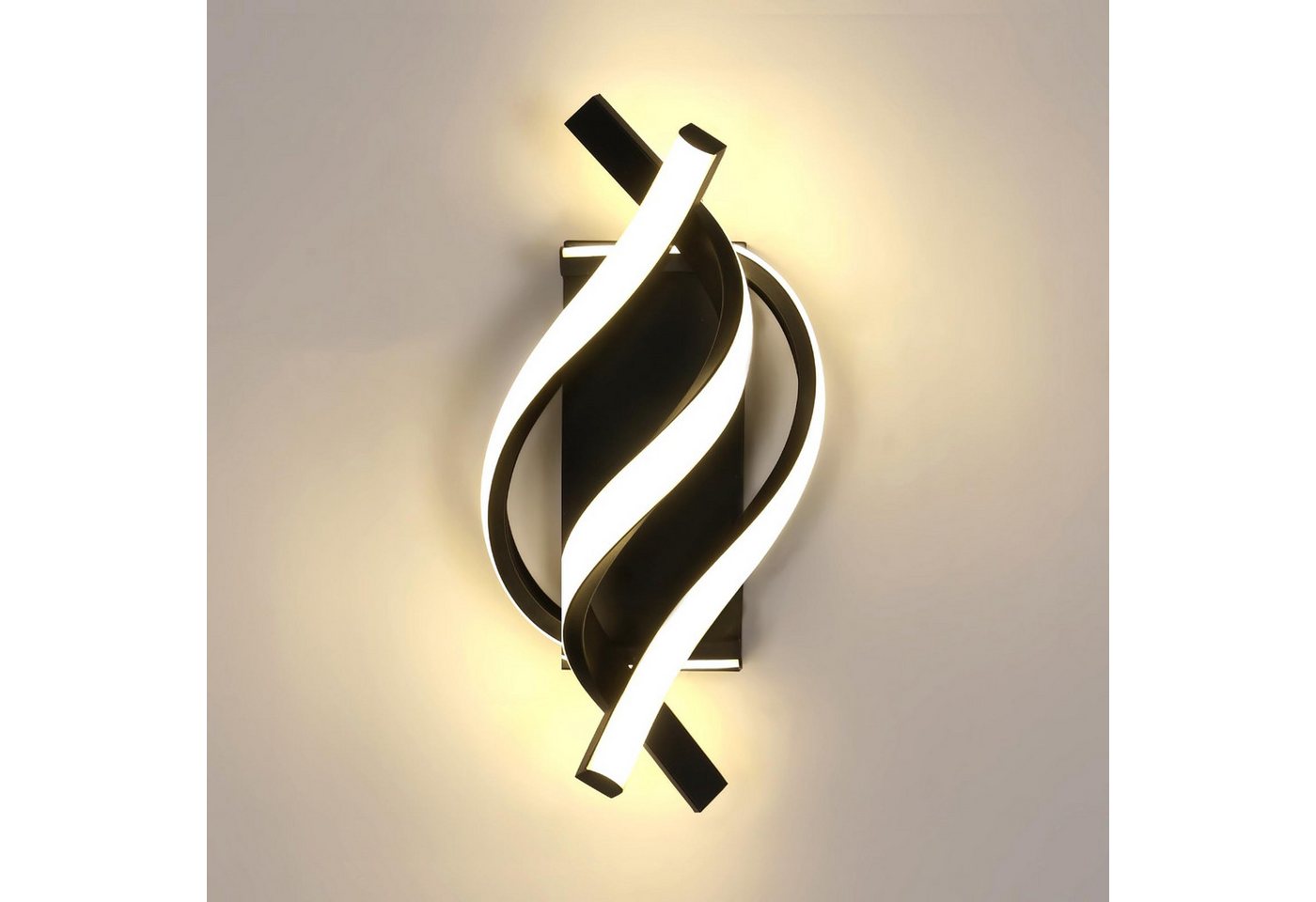 POPOLIC Wandleuchte LED-Wandleuchte schwarz für Wohnzimmer, Schlafzimmer, Flur, Esszimmer, 3000K-4500K-6000K Dreifarbiges Licht POPOLIC Wandleuchte LED-Wandleuchte schwarz für Wohnzimmer, Schlafzimmer, Flur, Esszimmer, 3000K-4500K-6000K Dreifarbiges Licht von POPOLIC
