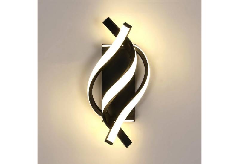 POPOLIC Wandleuchte LED-Wandleuchte schwarz für Wohnzimmer, Schlafzimmer, Flur, Esszimmer, 3000K-4500K-6000K Dreifarbiges Licht von POPOLIC