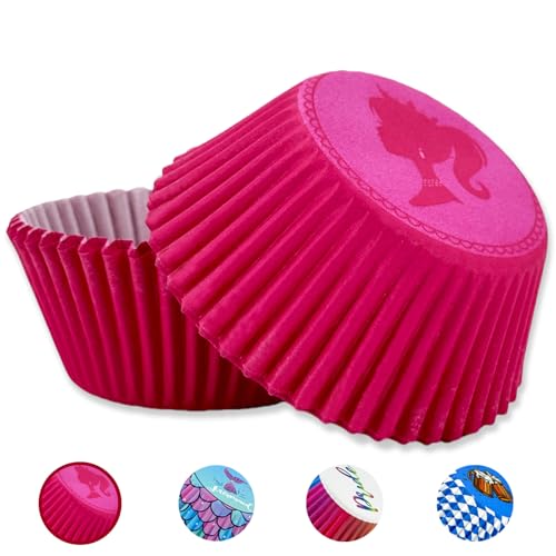 100Stück Muffinförmchen Papier,Bar-bie Muffins Backförmchen, Papierbackförmchen Backformen Muffin Cupcake Formen Rosa Papier Fällen Liners Wrapper Förmchen für Backen Dessert Party Geburtstag Hochzeit von POPOYU