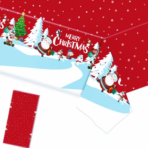 Weihnachtstischdecke,137x274cm Tischdecke Weihnachten Rechteckige Weihnachten Tischhussen für Picknick, Frühling, Geburtstagsparty, Dekoration (Kariertes Rosa) von POPOYU