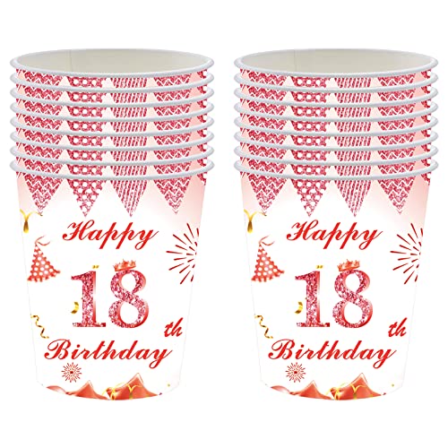 16 Stück Roségold Einwegbecher Tischdeko 18. Geburtstagsdeko Pappbecher Glühweinbecher Pappe Kaffeebecher Trinkbecher für Mädchen Geburtstag Party Deko Partyzubehör zum Thema Roségold von POPOYU