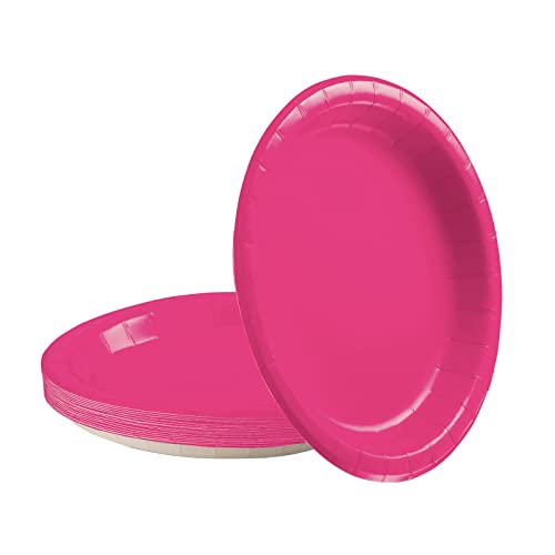 16Stück Rosa Rosa Pappteller,18CM Rund Teller Einwegteller Rosa Rosa Einmalteller Einweg Geschirr,7inch Partyteller Einmalgeschirr Tisch Dekorationen Partygeschirr für Hochzeit Garten Geburtstag Party von POPOYU