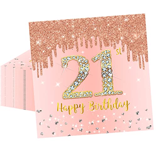 20 Stück Roségold Papier Party Servietten Tischdeko 21. Geburtstagsdeko Servietten Hochwertige Papierservietten für Frauen Geburtstag Party Deko Partyzubehör zum Thema Roségold von POPOYU