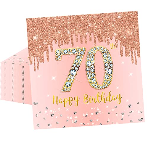 20 Stück Roségold Papier Party Servietten Tischdeko 70. Geburtstagsdeko Servietten Hochwertige Papierservietten für Frauen Geburtstag Party Deko Partyzubehör zum Thema Roségold von POPOYU