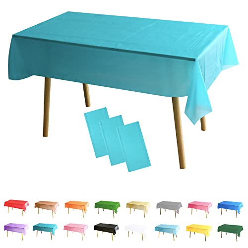 3 Stück Tischdecke Rechteckig Blauer See Party Tischdecke,137 * 274cm Tischdecke Papierrolle Einweg Tischdecke aus Kunststoff,wasserdichte Ölbeständig Tischdecken für Picknick,Geburtstags,Hochzeiten von POPOYU