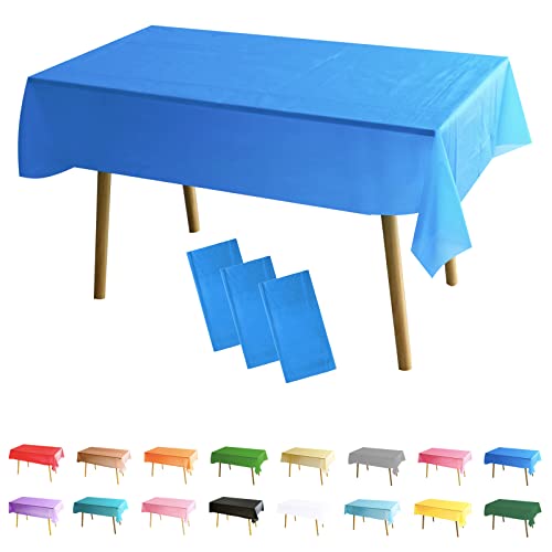 3 Stück Tischdecke Rechteckig Dunkelblau Party Tischdecke,137 * 274cm Tischdecke Papierrolle Einweg Tischdecke aus Kunststoff,wasserdichte Ölbeständig Tischdecken für Picknick,Geburtstags,Hochzeiten von POPOYU