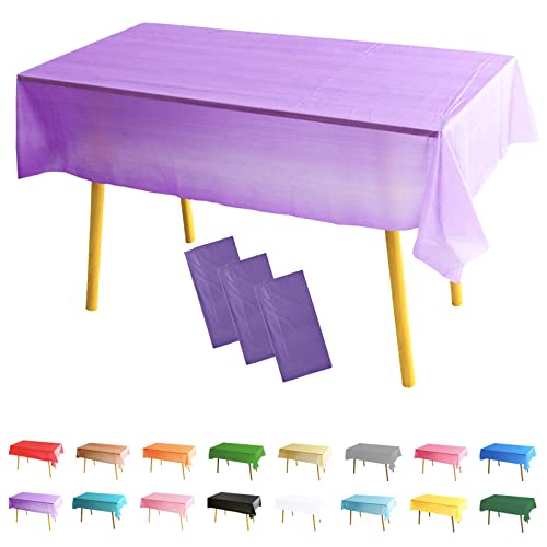 3 Stück Tischdecke Rechteckig Violett Halloween Party Tischdecke,137*274cm Tischdecke Papierrolle Einweg Tischdecke aus Kunststoff,Wasserdichte Ölbeständig Tischdecken für Party,Picknick,Geburtstags von POPOYU