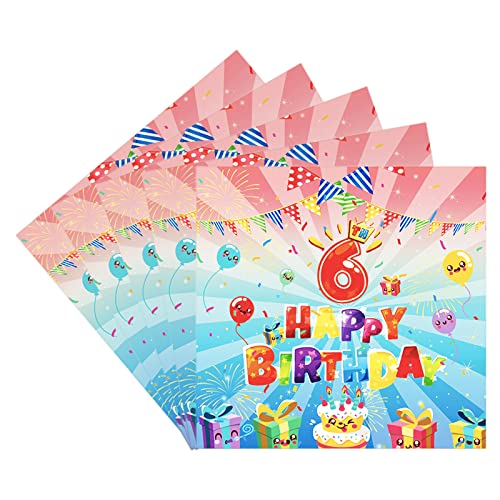 Happy Birthday Napkins 6th Birthday Boy Girl Party Napkins,16PCS Happy 1st Birthday Napkins Serviettes Tissue,Happy Birthday Paper Napkins for Baby Girl Boy One Years Old Birthday Party Supplies von POPOYU