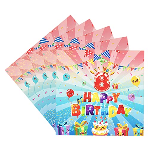 Happy Birthday Napkins 8th Birthday Boy Girl Party Napkins,16PCS Happy 1st Birthday Napkins Serviettes Tissue,Happy Birthday Paper Napkins for Baby Girl Boy One Years Old Birthday Party Supplies von POPOYU