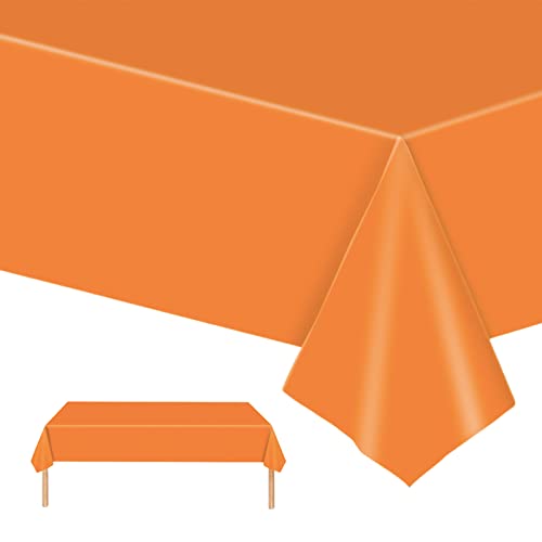 Orange Einweg Tischdecken 137x274cm Kunststoff Rechteck Tischdecken,wasserdichte Kunststoff-Tischdecken für Tische im Indoor und Outdoor Partys,Geburtstage, Hochzeiten,Haushalt Partyzubehör von POPOYU