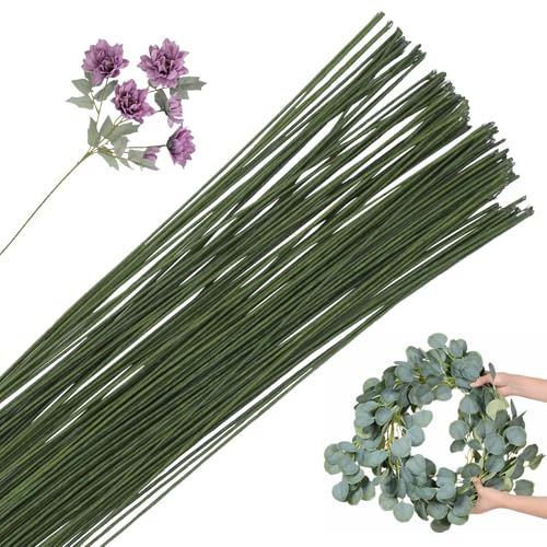 POPOYU 100 Stück Floristendraht 40 cm,0.5mm Blumendraht Schwarzgrün,Blumendraht zum Basteln,Blumen Draht,DünnesBlumendraht Floristikdraht Papierummantelt für Künstliche Blumen Hochzeit Bouquet 100P POPOYU 100 Stück Floristendraht 40 cm,0.5mm Blumendraht Schwarzgrün,Blumendraht zum Basteln,Blumen Draht,DünnesBlumendraht Floristikdraht Papierummantelt für Künstliche Blumen Hochzeit Bouquet 100P von POPOYU