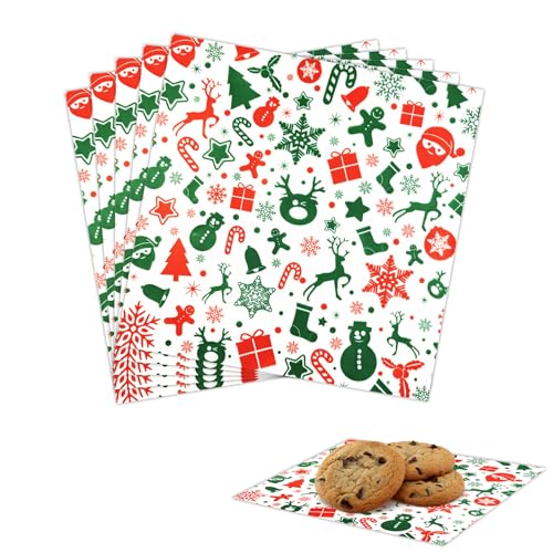 POPOYU 100PCS Weihnachten Lebensmittelqualität Geschenkpapier, Blätter Backpapier, Lebensmittelkorb Liners Papier, Feinkostpapier für Kuchen, Brote, Pommes Frites, Sandwiches, Pizza, Burger, Hot Dogs POPOYU 100PCS Weihnachten Lebensmittelqualität Geschenkpapier, Blätter Backpapier, Lebensmittelkorb Liners Papier, Feinkostpapier für Kuchen, Brote, Pommes Frites, Sandwiches, Pizza, Burger, Hot Dogs von POPOYU