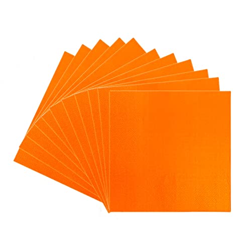 Orange Servietten 20stück Papierservietten Orange 33x33 cm Napkins Servietten Paw Cocktailservietten,Tischdeko Hochzeit Papierserviette Einweg Napkins von POPOYU