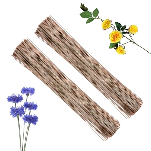 POPOYU 50 Stück Floristik Draht,Blumendraht braun,Steckdraht Floristik,Steckdraht,Floristenbedarf,Blumenstamm Draht 18 Gauge für die Herstellung von Blumenhandwerk,künstlichen Blumen,Basteldraht von POPOYU