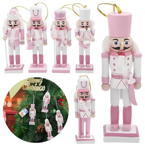 6 Stück Weihnachts Nussknacker Soldat Holzanhänger Mini Nussknacker Hängen Ornament Weihnachtsbaumschmuck,Weihnachten Ornament Deko Holzanhänger für Window Fireplace Garden Weihnachtsfeierdekoration von POPOYU