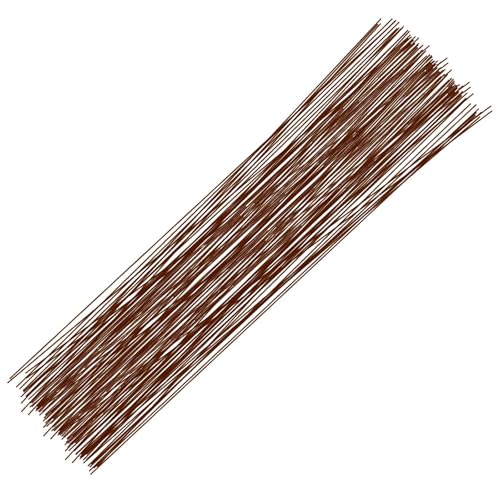 POPOYU 100 Stück Blumendraht,0.5mmx40M Basteldraht Gauge Draht Bindedraht Set Dünn Draht Wickeldraht Kaffee Flexibler Paddeldraht, Floristendraht, Weihnachtskränz Girlanden für Rosen Blumen Basteln von POPOYU