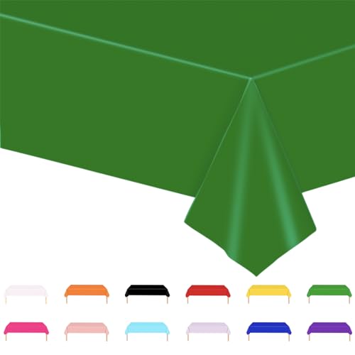 Tischdecke Grün,137x274cm Einweg Tischdecke Tischtuch Plastiktischdecke,Tischtuch Rechteckige Tischabdeckung Gartentischdecke Outdoor Table Cloth für Gastronomie,Feste,Party,Hochzeiten oder Haushalt von POPOYU