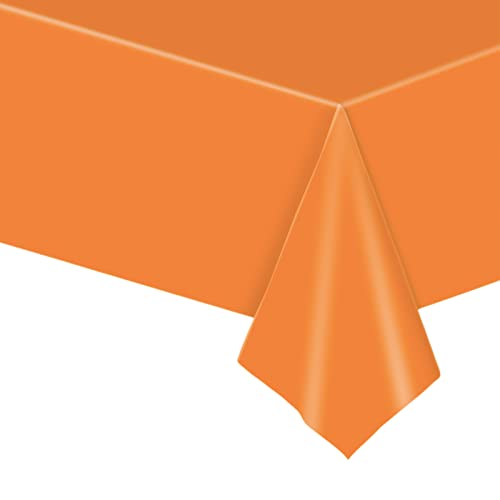 Tischdecke Orange Einweg Tischdecke Tischtuch Plastiktischdecke 137x274cm,Tischtuch Rechteckige Tischabdeckung Gartentischdecke Outdoor Table Cloth für Gastronomie,Feste,Party,Hochzeiten oder Haushalt von POPOYU