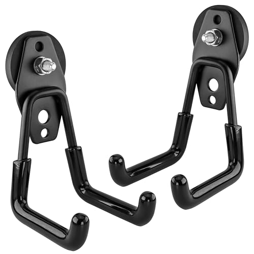 POPPSTAR 2 Garagenhaken magnetisch (rund Ø 43 mm, Zugkraft 8 kg, Höhe 80 mm), Farbe: schwarz von POPPSTAR