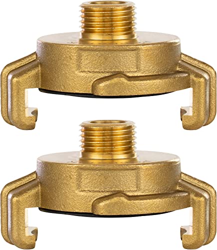 POPPSTAR 2er-Set Messing Schnellkupplung 1/4 Zoll Außengewinde (G 1/4"-Gewinde auf Klauenkupplung System Geka) von POPPSTAR