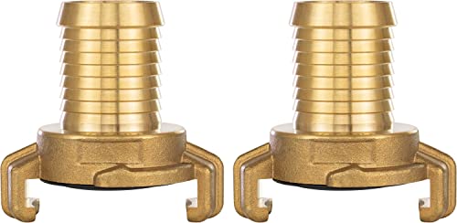 POPPSTAR 2er-Set Messing Schnellkupplung 1 Zoll Tülle (System Geka Kupplung auf 1 Zoll Schlauchtülle), für 25mm Schlauch-Innendurchmesser von POPPSTAR