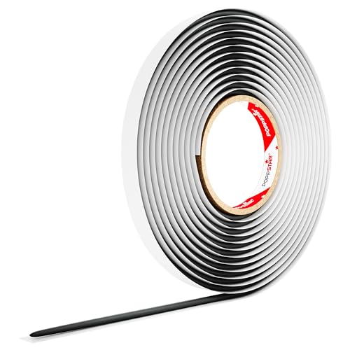 POPPSTAR Butylrundschnur Klebeband (4,5 m x 6,5 mm) Dichtband selbstklebend, rund, schwarz von POPPSTAR