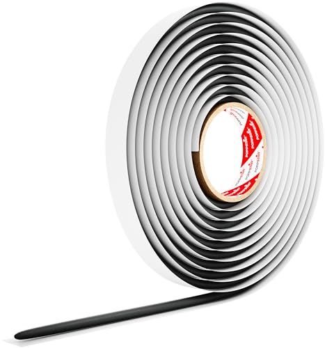 POPPSTAR Butylrundschnur Klebeband (5 m x 10 mm) Dichtband selbstklebend, rund, Farbe schwarz von POPPSTAR
