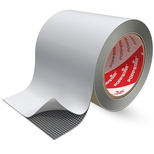 POPPSTAR Klebeband für Fliegengitter (2m x 5cm, grau) Reparatur-Set für Insektengitter-Tür und Fenster von POPPSTAR