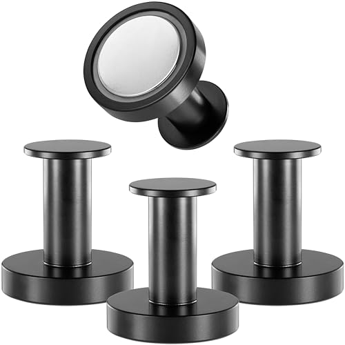 POPPSTAR Runde Magnethaken schwarz matt - Set mit 2 Neodym Haken-Magneten extra stark, verwendbar als magnetische Kleiderhaken, Handtuchhalter, Geschirrtuchhalter von POPPSTAR
