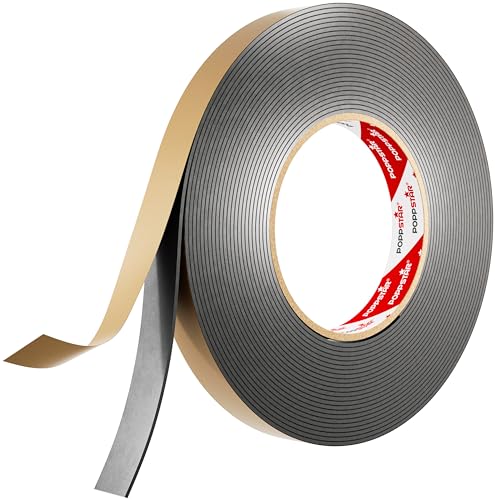 POPPSTAR doppelseitiges Butyl Klebeband (10m x 15mm x 1,6mm) Dichtband selbstklebend schwarz von POPPSTAR
