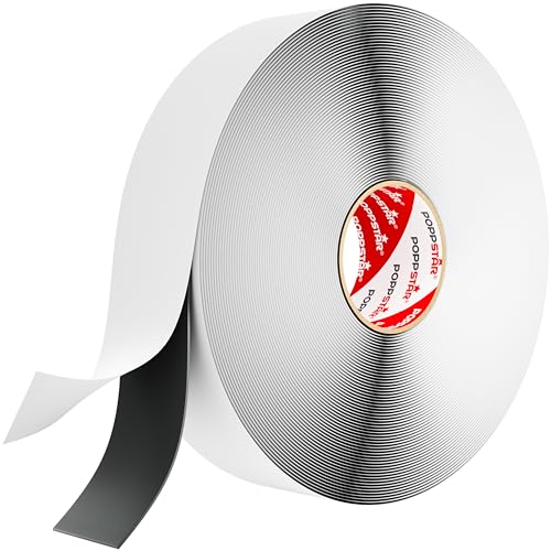 POPPSTAR doppelseitiges Butyl Klebeband (25m x 50mm x 1,6mm) Dichtband selbstklebend schwarz von POPPSTAR
